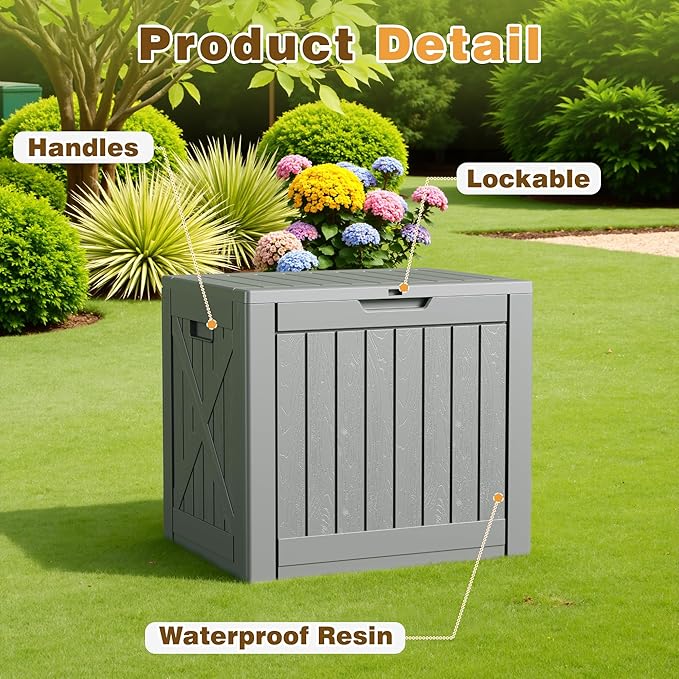 Flamaker Resin Deck Box 40 Gallon Waterproof Outdoor Indoor Storage Box - Image 4