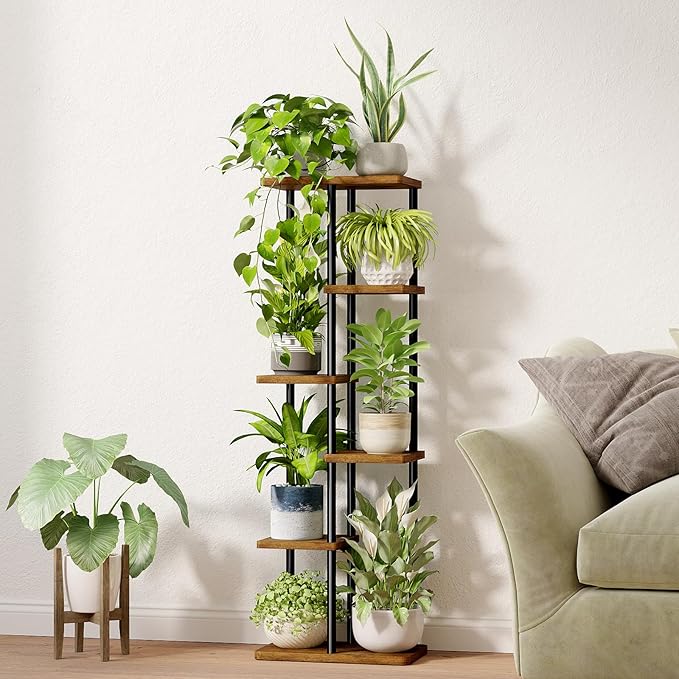 Bamworld Tall Plant Stand Indoor 6 Tier Plant Shelf - Image 4