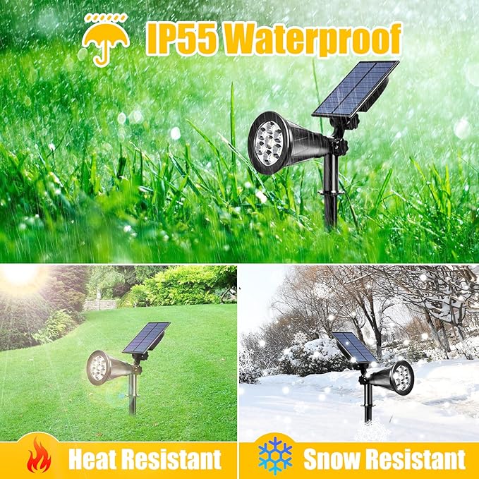 T-SUN Solar Spotlights Outdoor Waterpoof, 7 LED Christmas Solar Lights Outdoor - Image 5