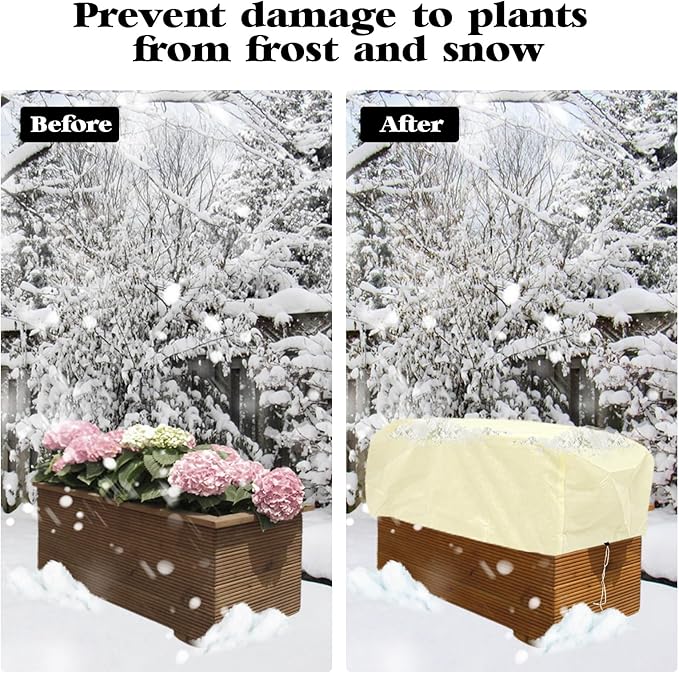 4 Pcs Rectangular Planter Box Cover Freeze Protection, Flower Box Covers Winter - Image 5