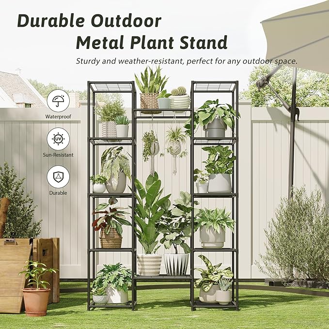 Metal Plant Stand Outdoor 62.2" Tall Plant Shelf - Image 6