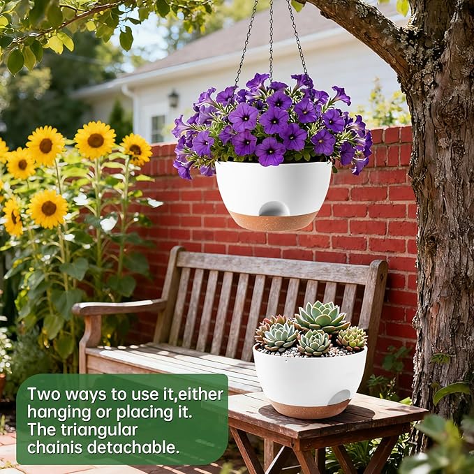 4-Piece Set of 8-Inch Hanging Planters - Image 2