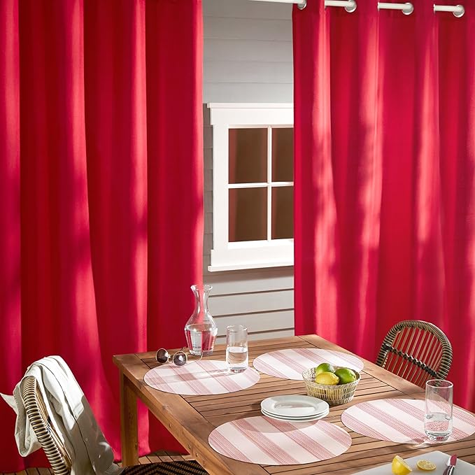 TOWN & COUNTRY BASICS Cabana Solid Heavyweight Indoor Outdoor Curtains - Image 6