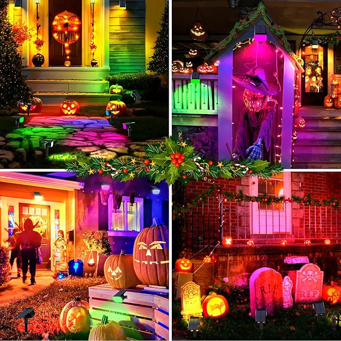 Solar Spot Lights Outdoor Color Changing, Christmas Landscape Spotlights - Image 2