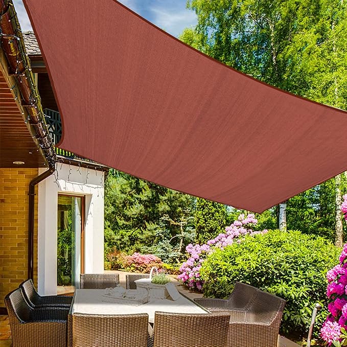 KANAGAWA Sun Shade Sail 12'x12' Rust Red Square UV Block Canopy Awning Shelter by KANAGAWA