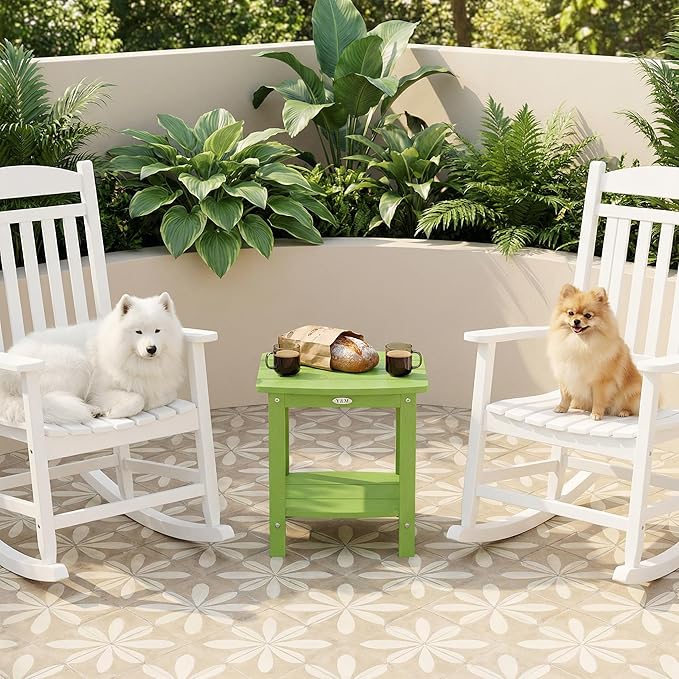 Y&M Outdoor Side Table, HIPS Adirondack Small Double Layer Table, Waterproof - Image 5