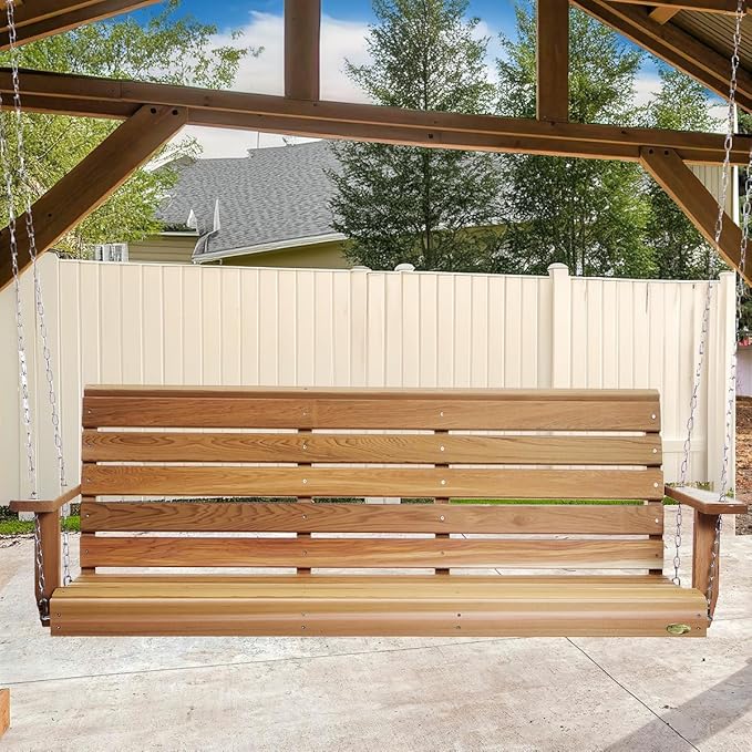 All Things Cedar PS70-SW10 Premium Porch Swing | 6Ft Outdoor Furniture & Patio - Image 2