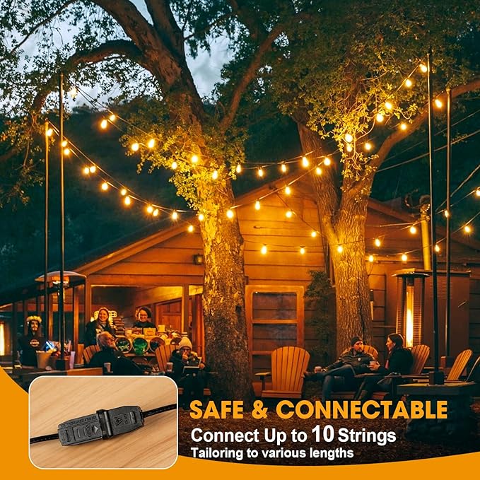 100FT LED Outdoor String Lights, Commercial Grade Patio Lights - Image 7