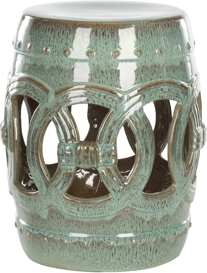 SAFAVIEH Home Collection Double Coin Antique Blue-Green Ceramic Indoor/ Outdoor by SAFAVIEH
