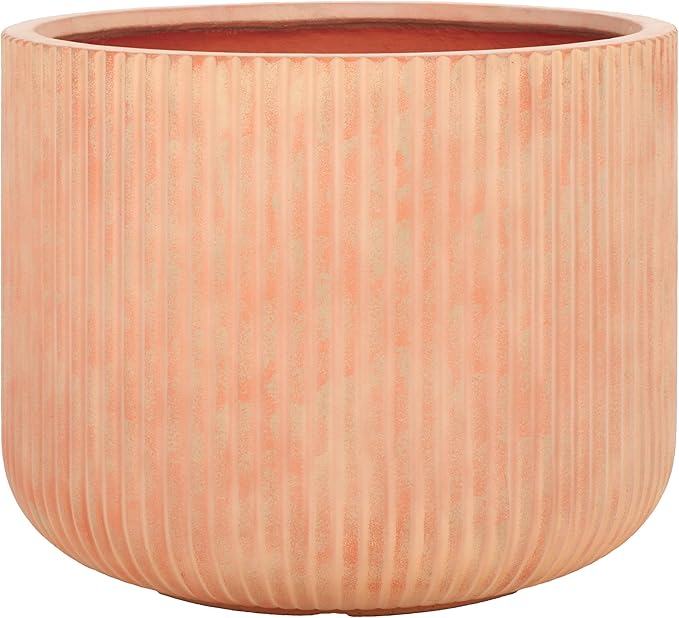 SAFAVIEH Outdoor Collection Lucca Terracotta Cement Ficonstone Planter Pot by SAFAVIEH