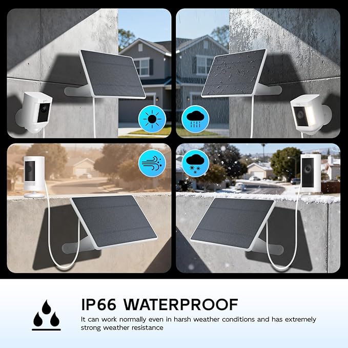 Solar Panel for Ring Camera, 6W Solar Charger Compatible - Image 4