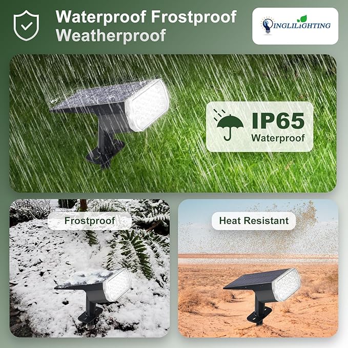 DINGLILIGHTING Solar Lights Outdoor Waterproof: IP65 Led Spot Light Decorations - Image 5