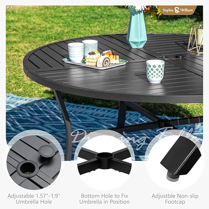 Sophia and William Outdoor Patio Dining Set - Image 8