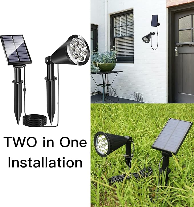 MEIHONG Solar Spot Lights Outdoor, Warm White LED Landscape Lamp Dusk to Dawn - Image 6
