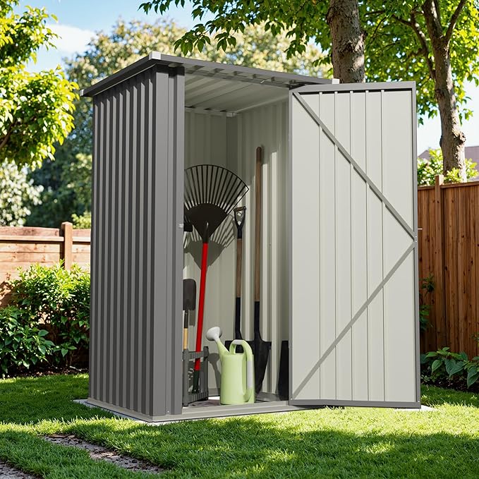 Devoko 3x3 FT Outdoor Storage Shed, Small Garden Tool Shed - Image 2