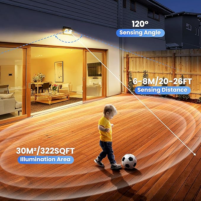 Solar Motion Sensor Outdoor Lights, Super Bright Solar Lights Outdoor Waterproof - Image 7