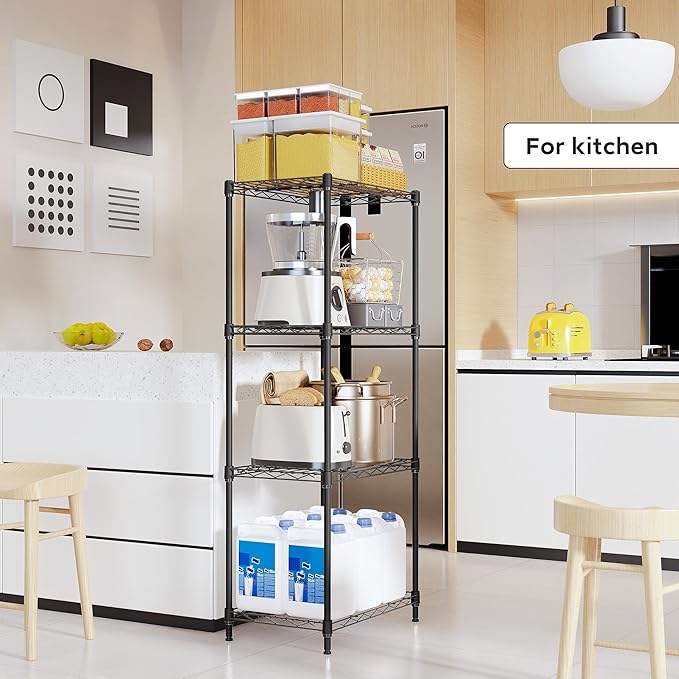 4 Tiers Shelf Metal Storage Shelves Wire Rack Closet Organizers - Image 7
