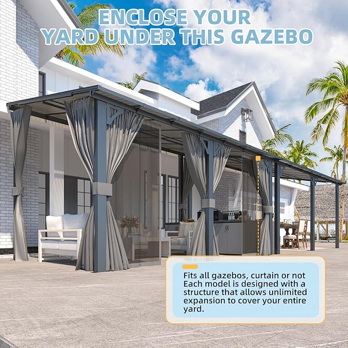 AECOJOY 16' x 8' Gazebo Outdoor Pergola - Image 5