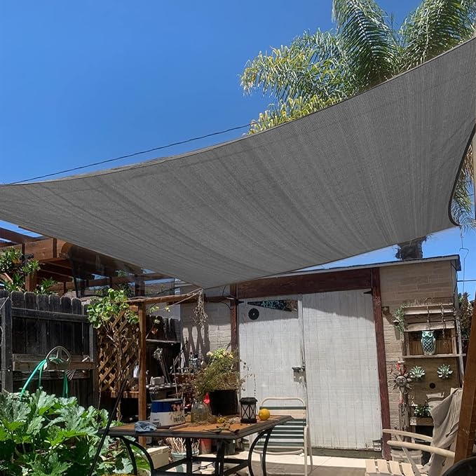 KANAGAWA 20'X24' Dark Gray Custom Size Sun Shade Sail Rectangle UV Block Canopy by KANAGAWA