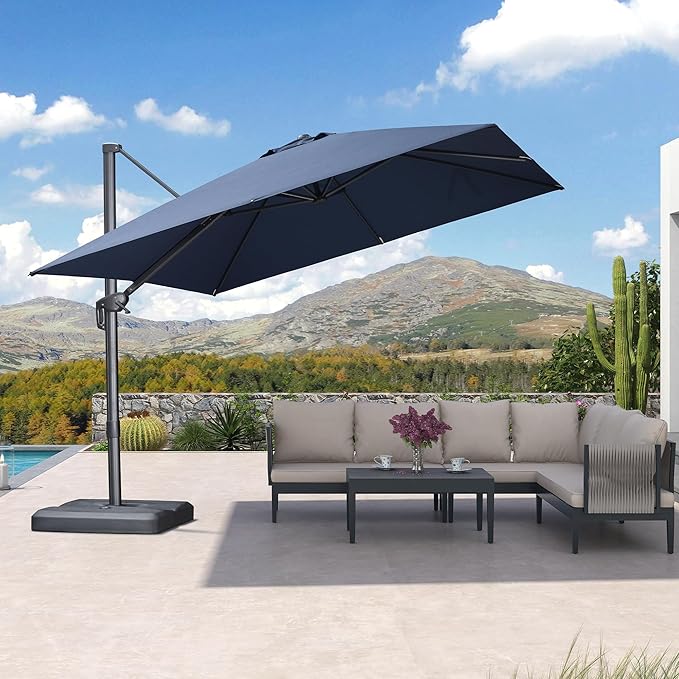 PURPLE LEAF Patio Umbrella 10' X 10' Rectangle Cantilever Umbrella Large by Unknown