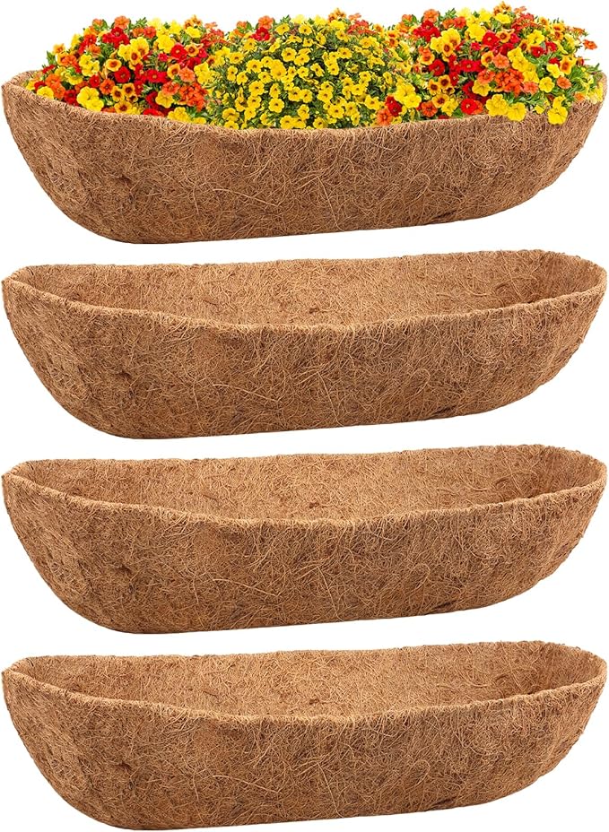 Riare 4 Pack 24 Inch Trough Coco Coir Liners by Riare