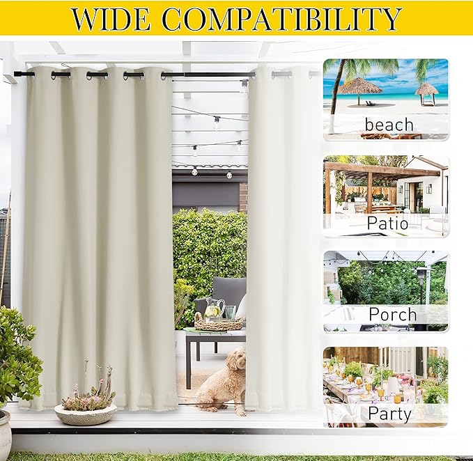 NICETOWN 2 Panels Outdoor Curtains - Image 7