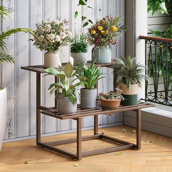 Metal Plant Stand, Foldable Heavy Duty Indoor, Window Iron Plant Shelf - Image 2