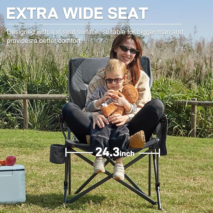 EVER ADVANCED Oversized Folding Camping Chair, - Image 5
