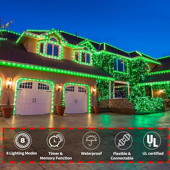 50ft LED Rope Lights Outdoor, 360 LED Connectable and Flexible Tube Lights - Image 2