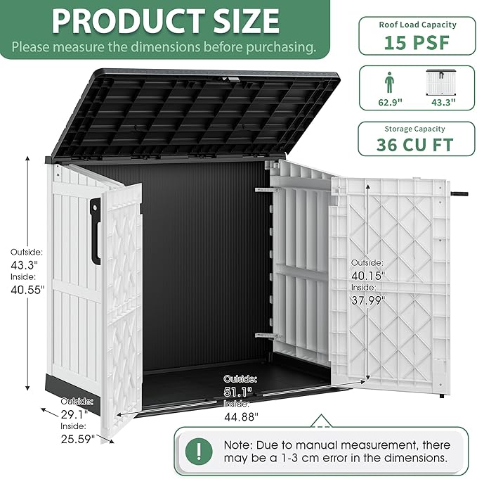 LHBcraft Outdoor Storage Cabinet 36 Cu Ft - Image 7