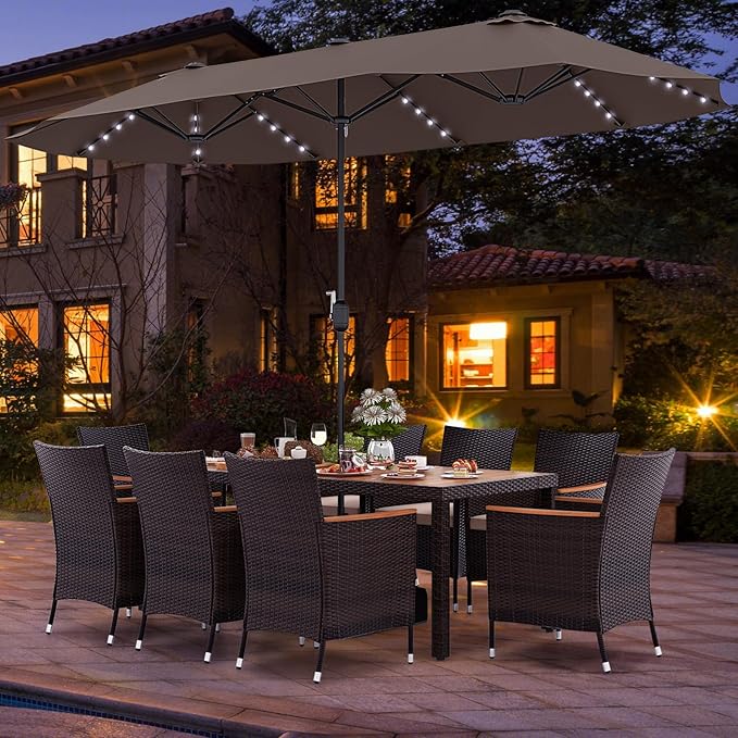 Tangkula 11 Pieces Rattan Outdoor Dining Set - Image 2
