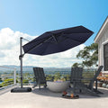 PURPLE LEAF 11 Feet Patio Umbrella Outdoor Cantilever Round Umbrella Aluminum by PURPLELEAF
