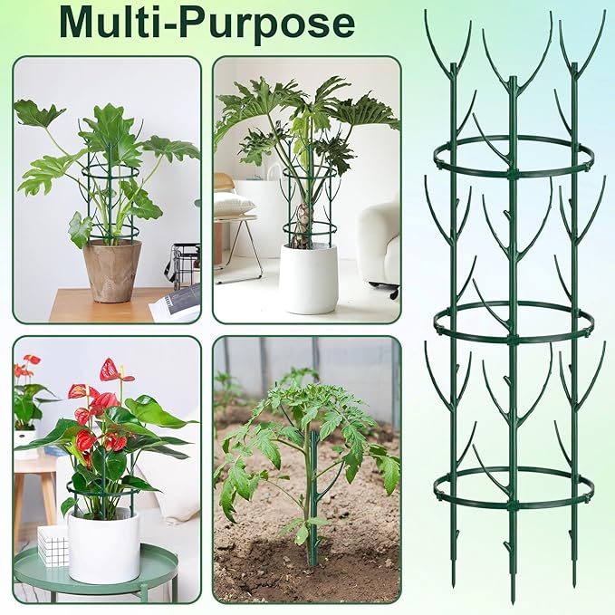 9 Pcs Plant Support Stakes & Plant Cage Support Rings, Plant Supports - Image 6