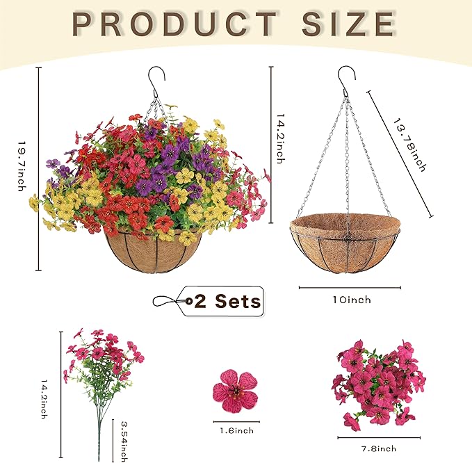 Senjie 2 Set Artificial Hanging Flowers - Image 4