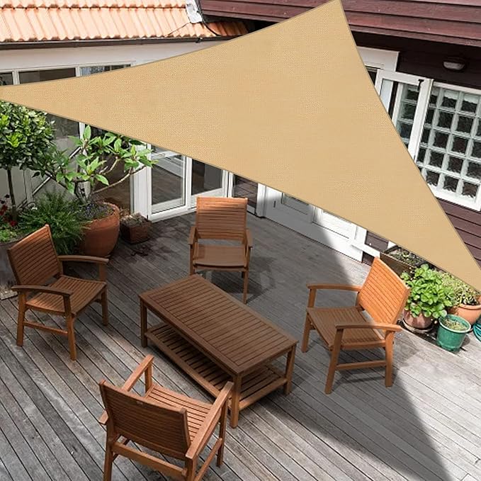 SUNLAX Custom Size 10'x18'x20.6' Sand Sun Shade Sail Right Triangle UV Block - Image 6
