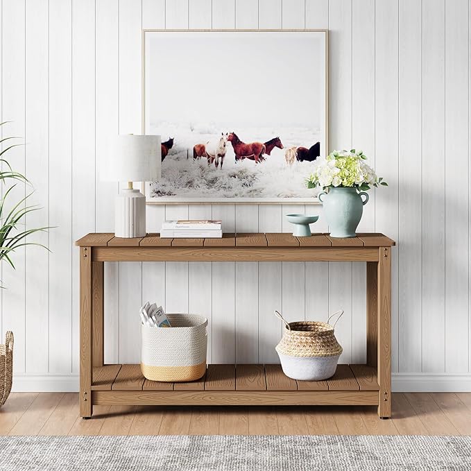 Stoog All-Weather Patio Console Table, 2-Tier Outdoor Table - Image 2