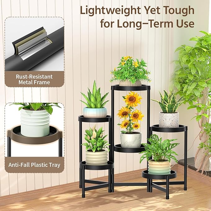 LASZOLA 6 Tiered Folding Plant Stand Indoor - Image 6
