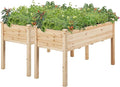 Yaheetech 2pcs Raised Garden Bed 48x24x30in Elevated Wooden Horticulture by Yaheetech