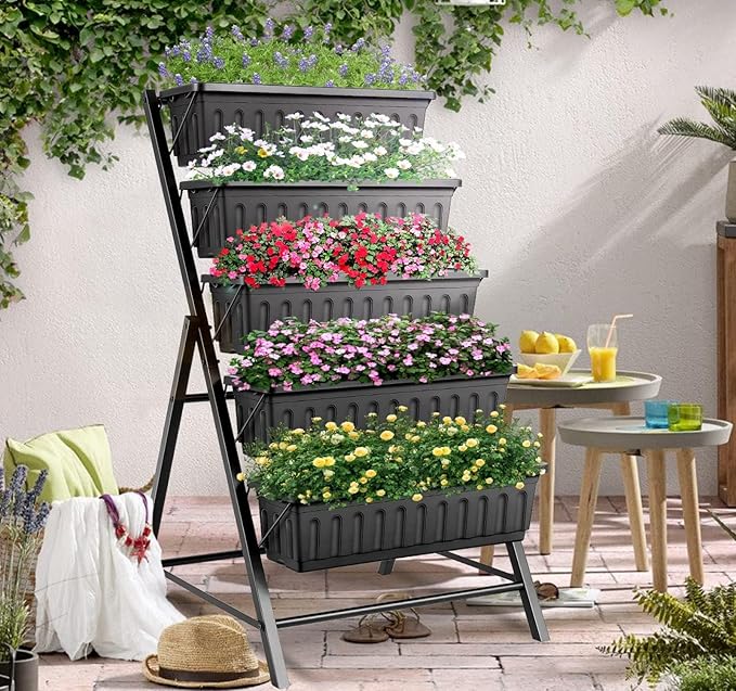 SEJOV 4FT Vertical Raised Garden Bed, 5 Tiers Elevated Planter Box - Image 2