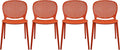 2xhome Set of 4 Patio Dining Chairs | Modern Stackable Outdoor Pool Side Chair by 2xhome