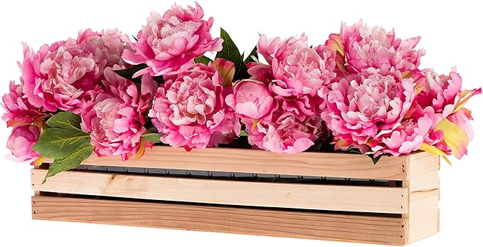 20" Rectangular Rustic Wood Planter - Image 4