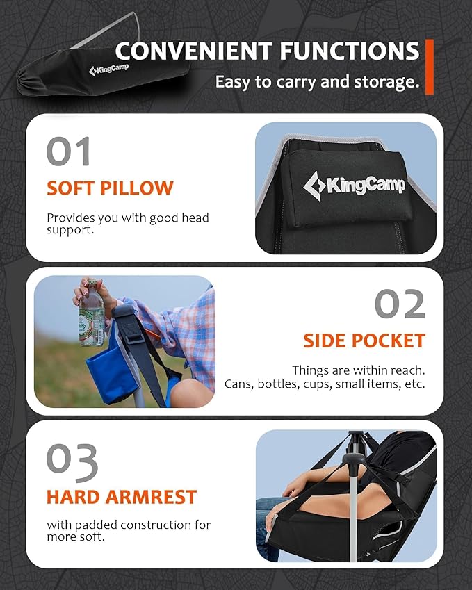 KingCamp Hammock Chair with Footrest – Heavy Duty Swinging Rocking Camping - Image 7