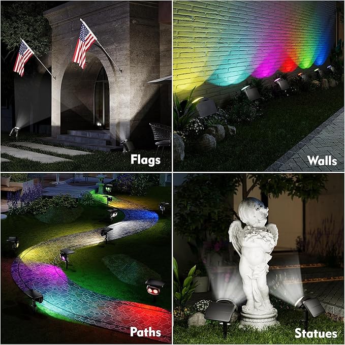 Solar Spot Lights Outdoor Waterproof IP68, RGB Colors Changing Solar Lights - Image 7