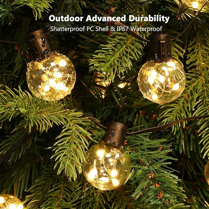 Outdoor String Lights, 25ft 20 LED Bulbs Hanging Patio Lights Dimmable - Image 5