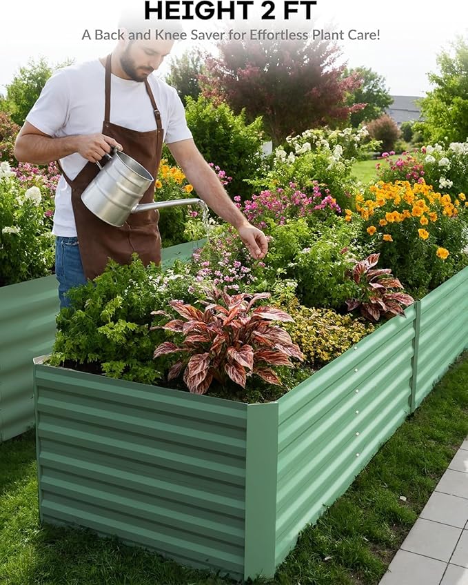 Garvee 8x4x2ft Galvanized Raised Garden Bed Outdoor, Rust-Resistant Raised - Image 4