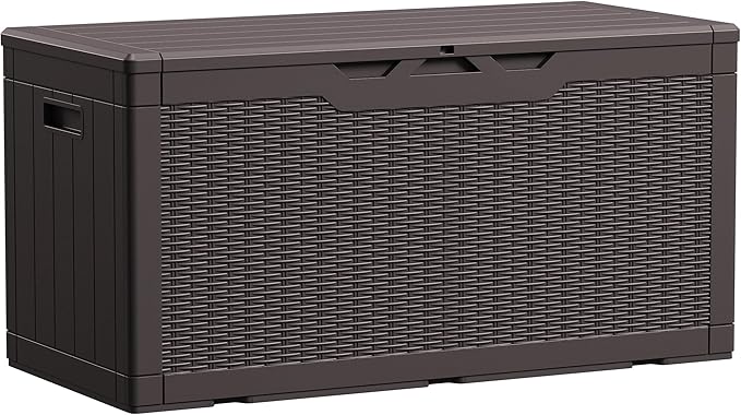 Devoko 100 Gallon Waterproof Large Resin Deck Box Indoor Outdoor Lockable by DEVOKO