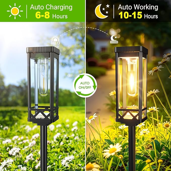 KOOPER Taller Solar Pathway Lights Outdoor, 2 Pack Upgraded Brighter Solar - Image 8