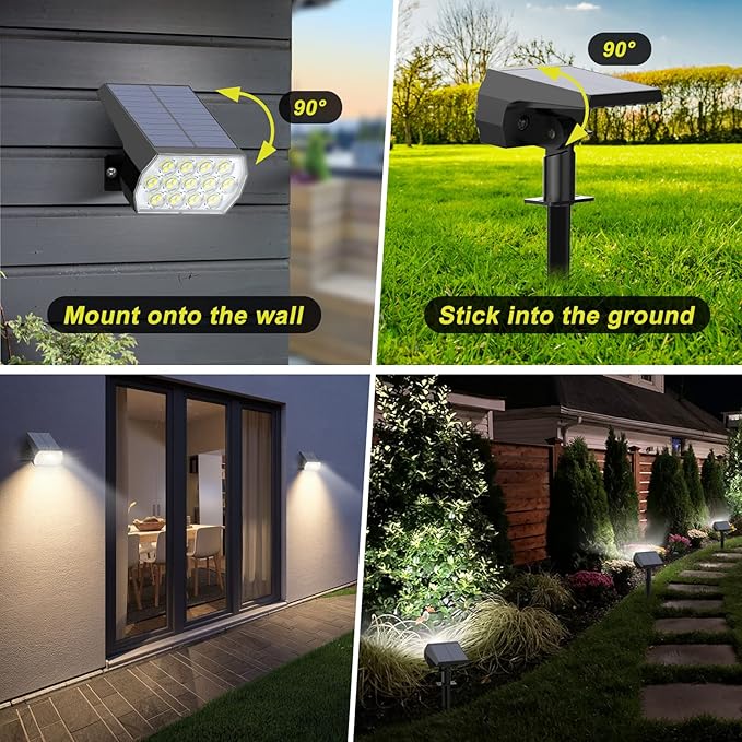 Solar Spot Lights Outdoor, 2-in-1 Solar Landscape Spotlights, 3 Lighting Modes - Image 5