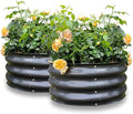 GARDMAX 2 Pack 2x2x1FT Galvanized Round Raised Garden Bed Kit, Metal Planter by ChooseGardmaxforbetterlife