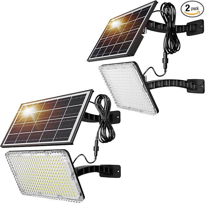 JACKYLED Solar Lights Outdoor 299 LED 1000 Lumens Bright Solar Wall Spotlight by JACKYLED